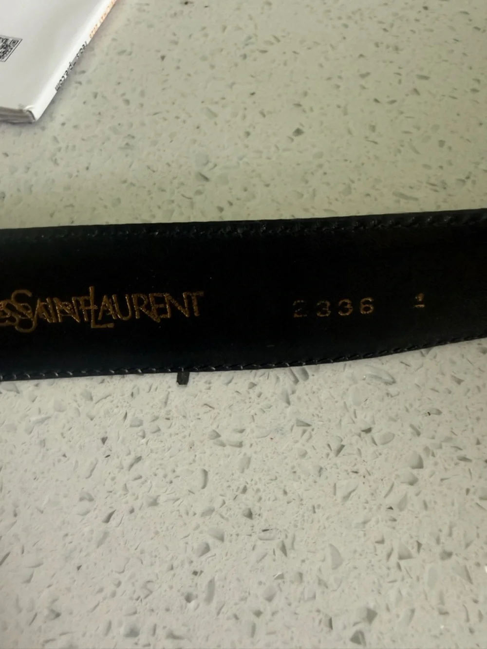 Vintage Yves Saint Laurent YSL Green Leather Belt Gold Tipped Size 80 / 32 - Picture 5 of 7